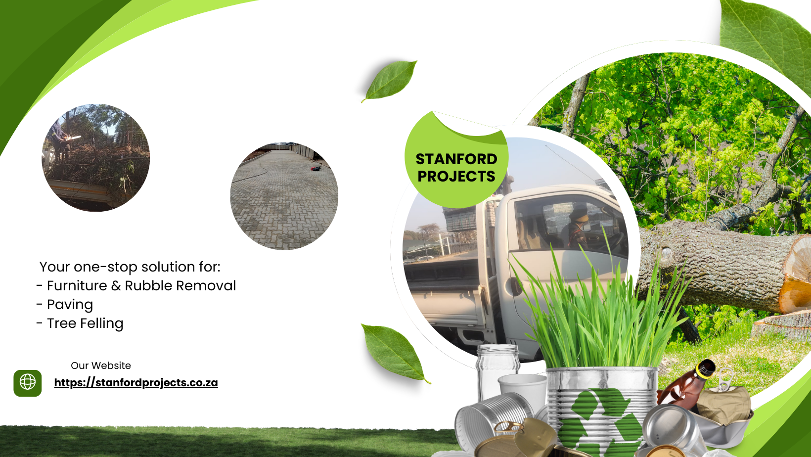 Green and White Modern Waste Services Facebook Cover (1)